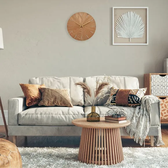 Interval Sunburst Wooden Wall Clock