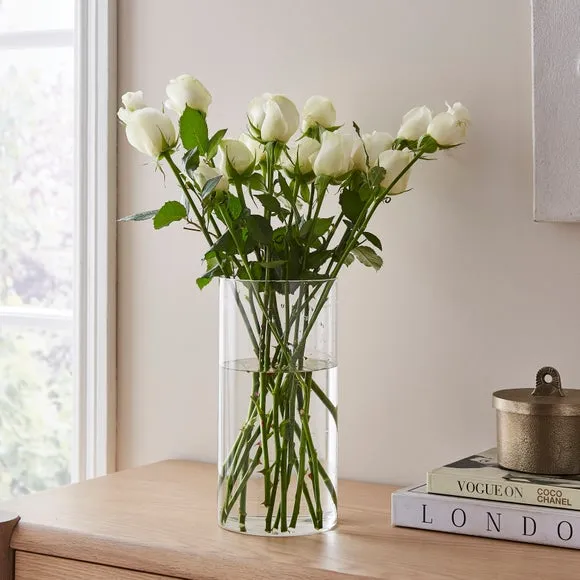 Cylinder Glass Vase, 25cm