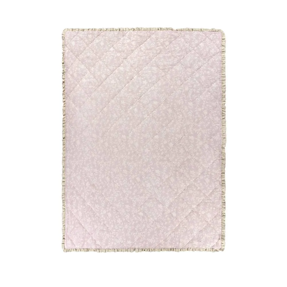 Wylder Amelia 100% Cotton Floral Quilted Bedspread in Pink 4
