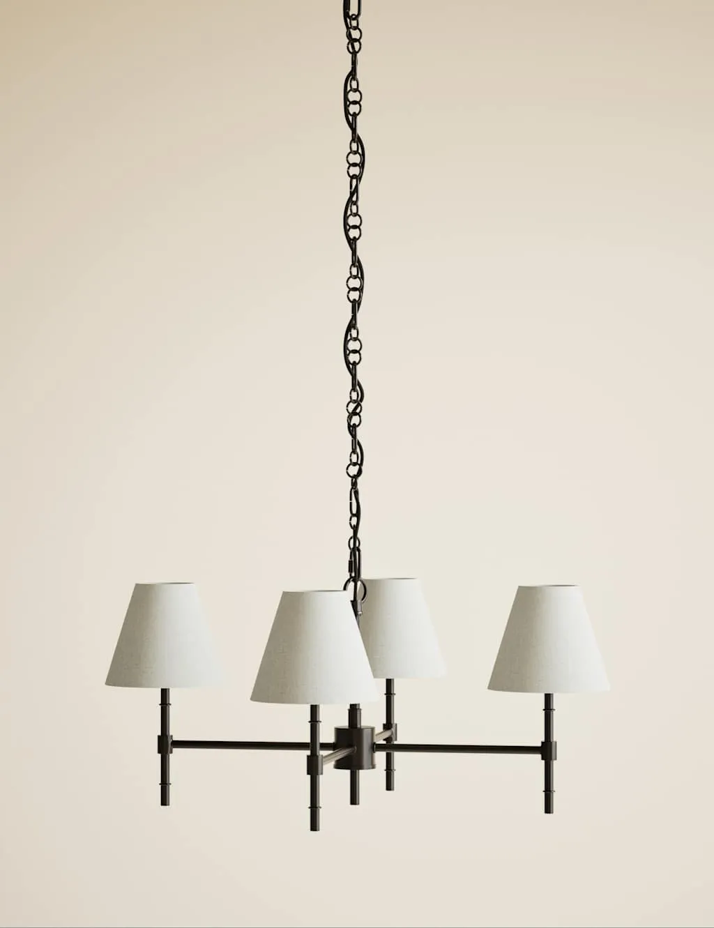 M&S Metal Ribbed Multi-Shade Chandelier Black