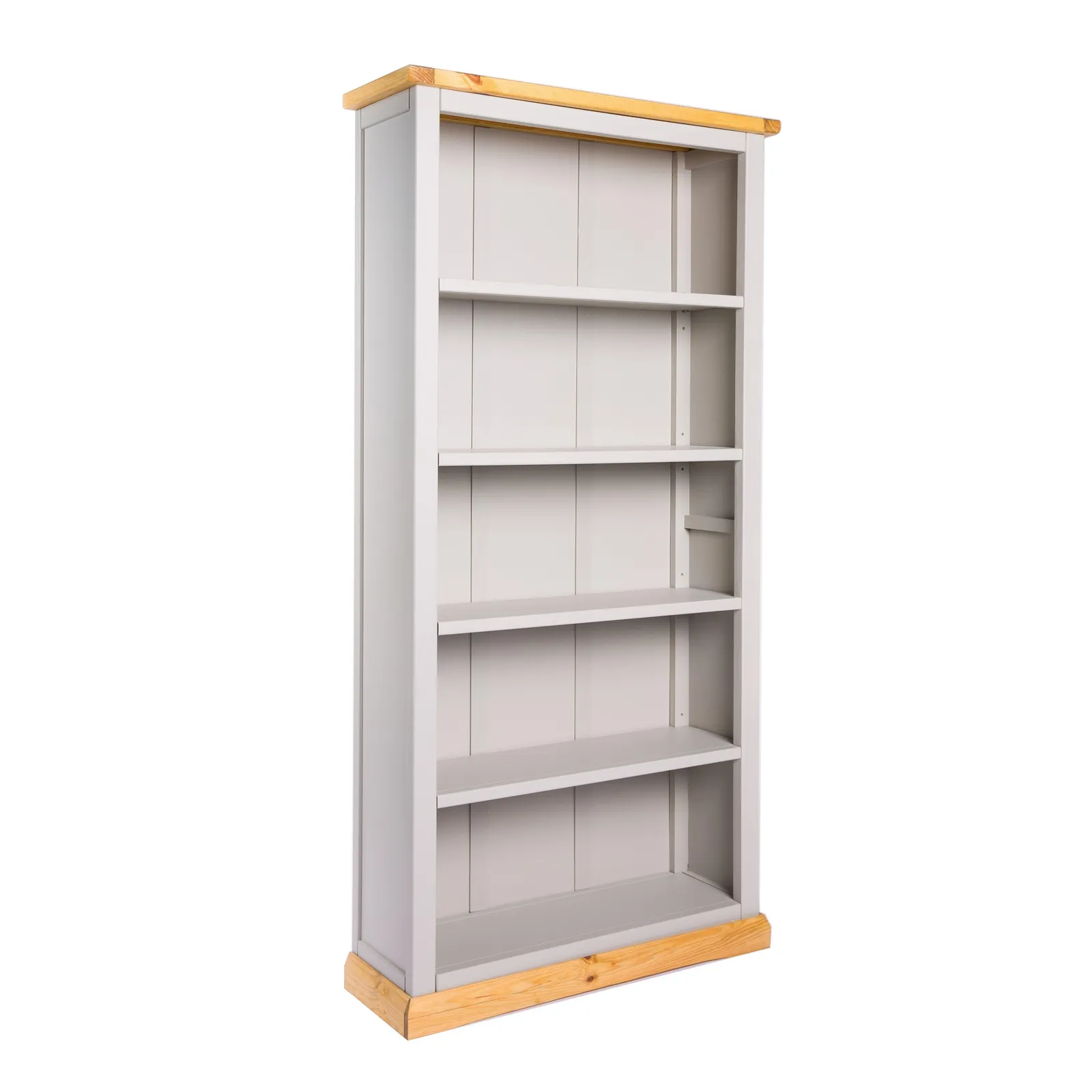 Cabinet Bits Bookcase with plinth 180x90x30cm in Light Grey 2