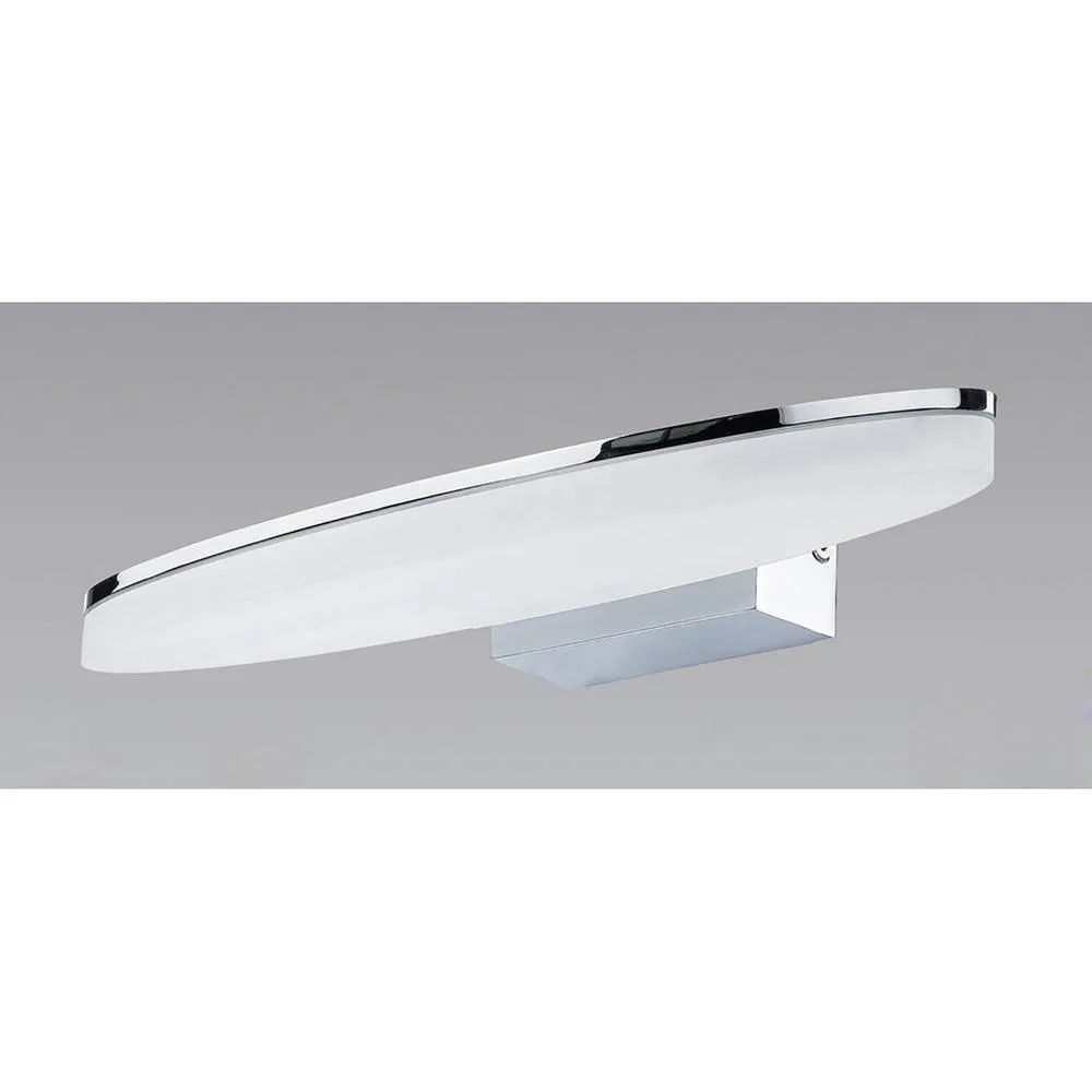 Netlighting Ola Wall Lamp 6W LED Oval 3000K IP44 450lm Chrome Frosted Acrylic in Silver 2