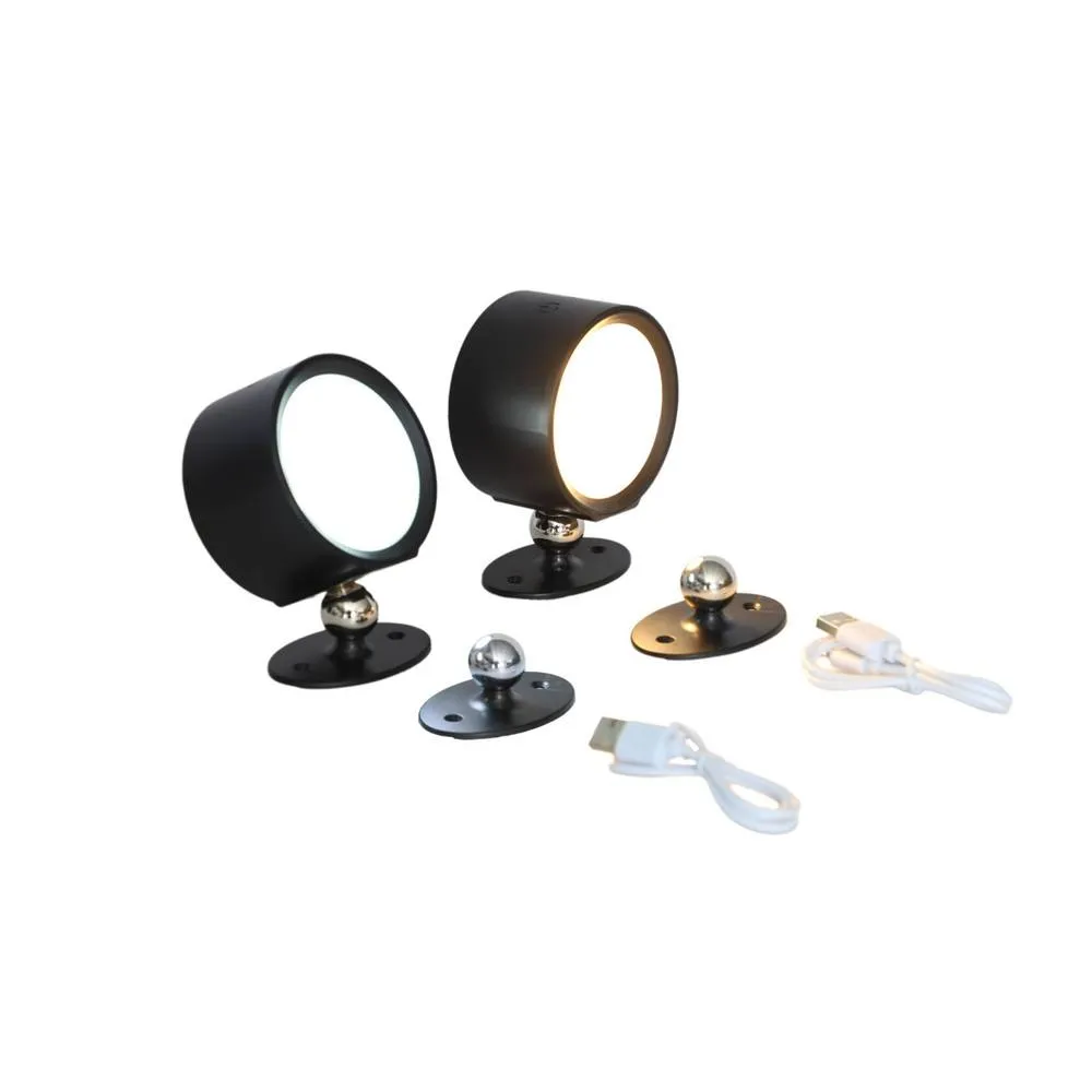sweeek Set of 2 rechargeable lamps for a louvered pergola in Black 2
