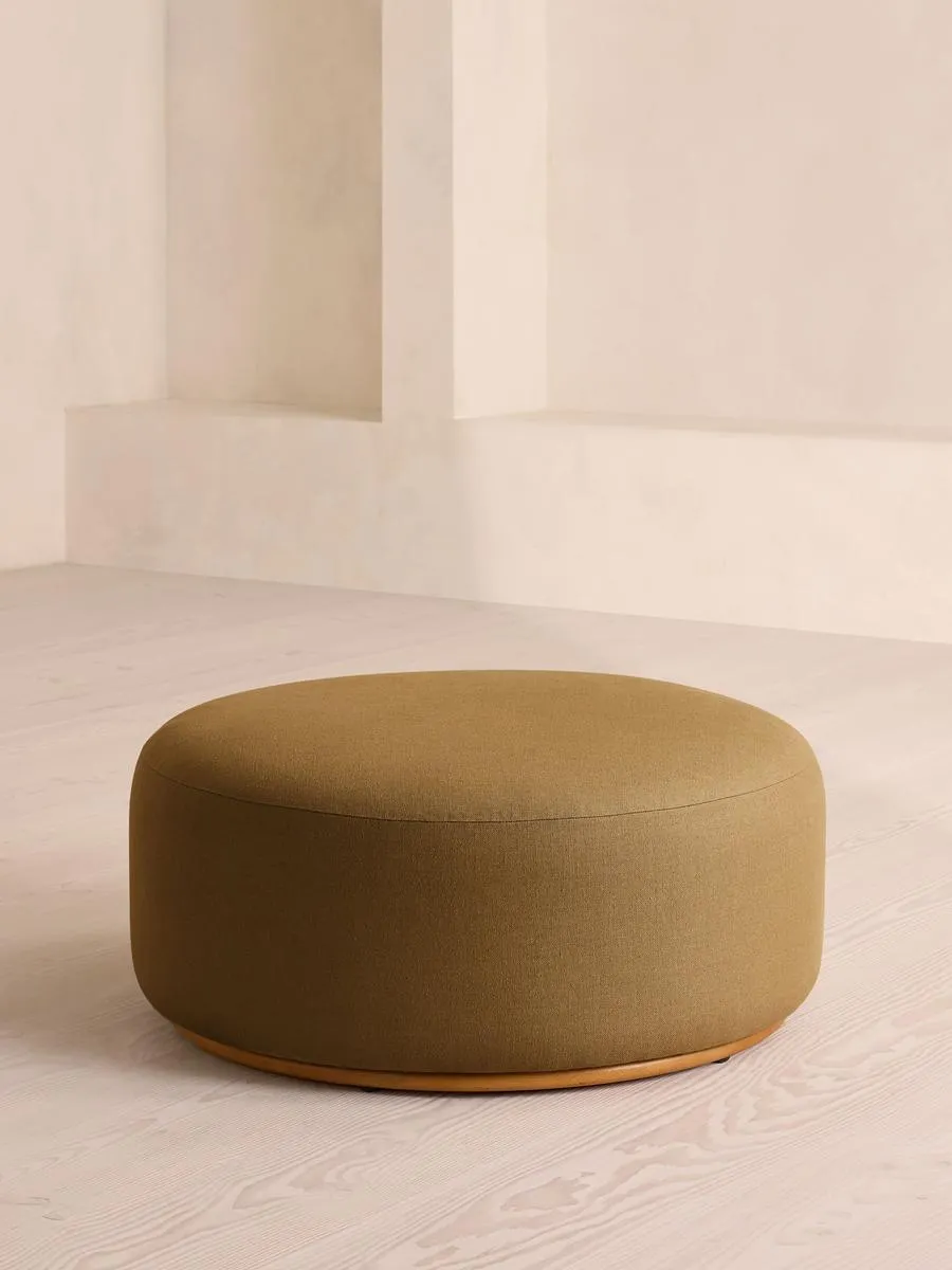 Aline Ottoman, Linen, Ochre