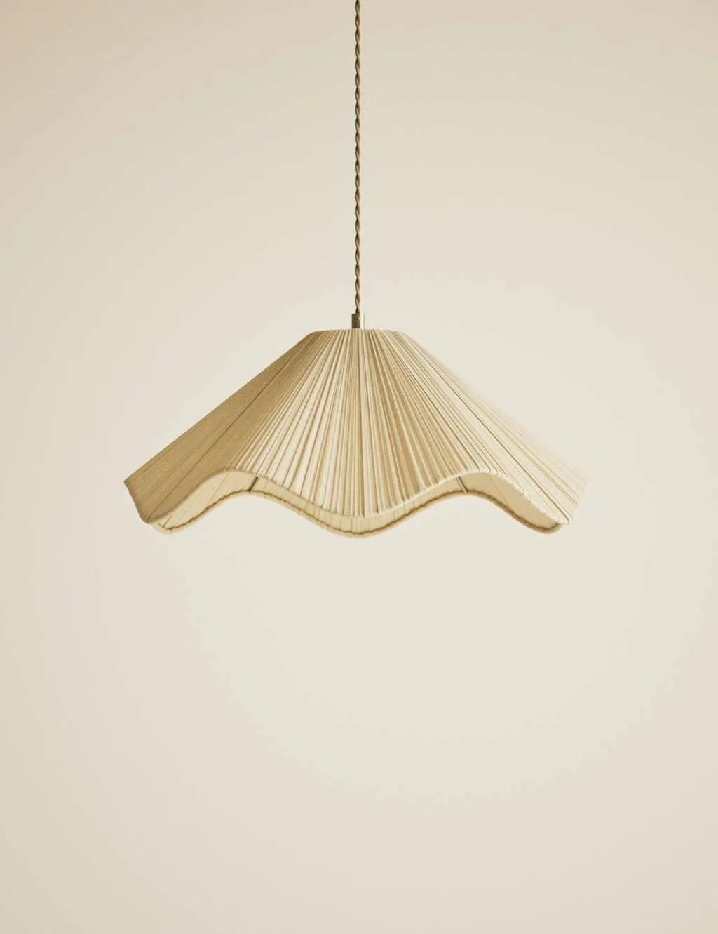 M&S Wave Pleated Easy Fit Ceiling Lamp Shade Cream