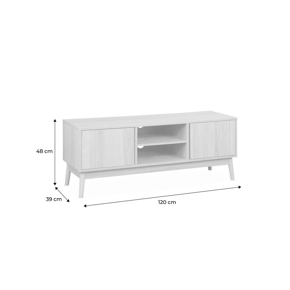 sweeek 120cm TV unit wooden effect 2 doors in Beige 5