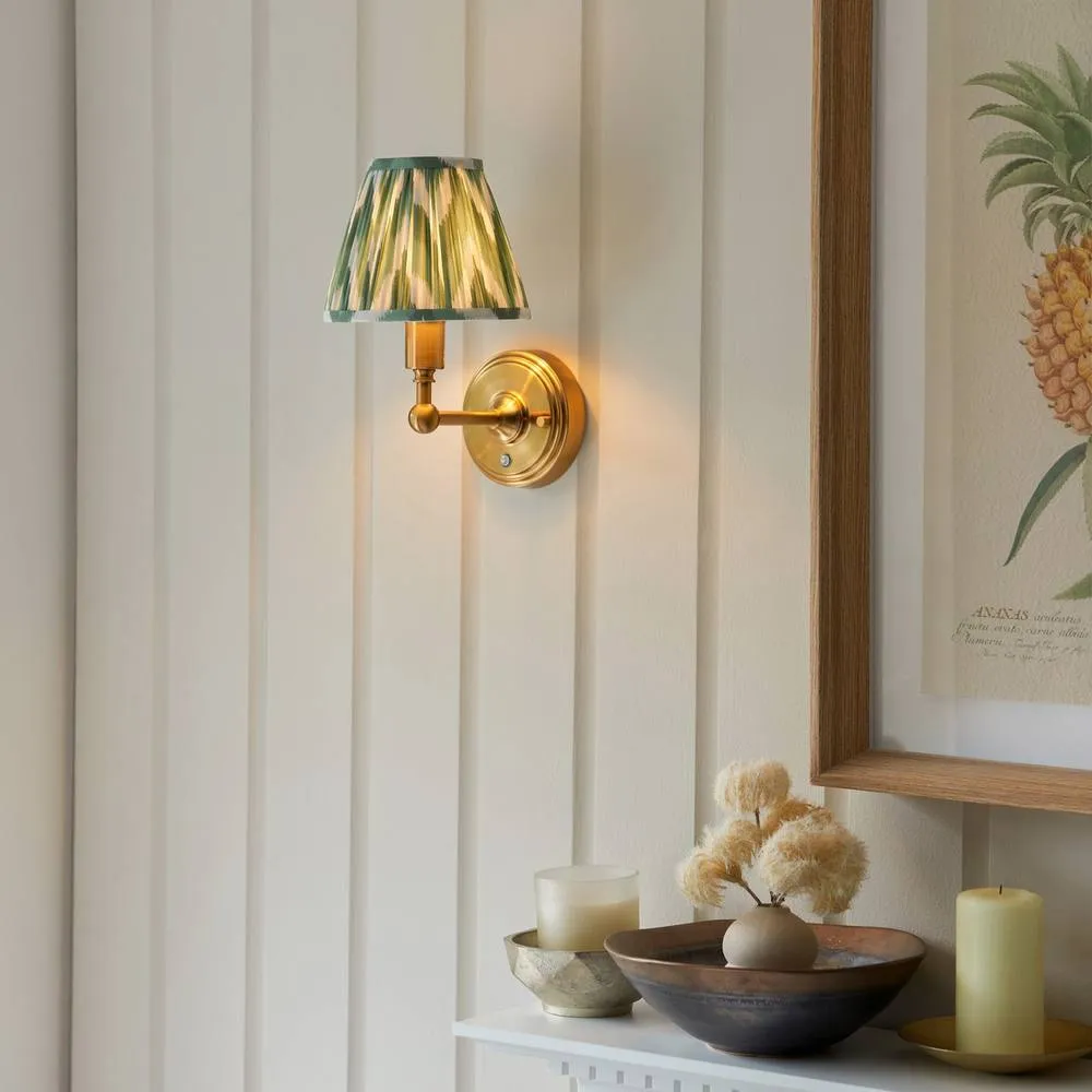 Netlighting Burley Rechargeable Wall Light Green Fabric Zigzag Shade 16cm 2