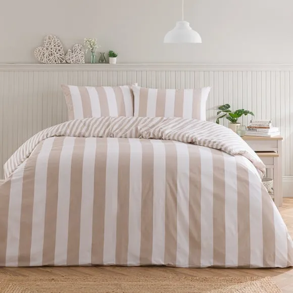 Kent Broad Stripe 100% Cotton Duvet Cover & Pillowcase Set 1