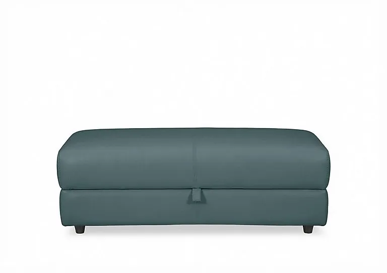 Nest Large NC Leather Storage Footstool - NC Lake Green