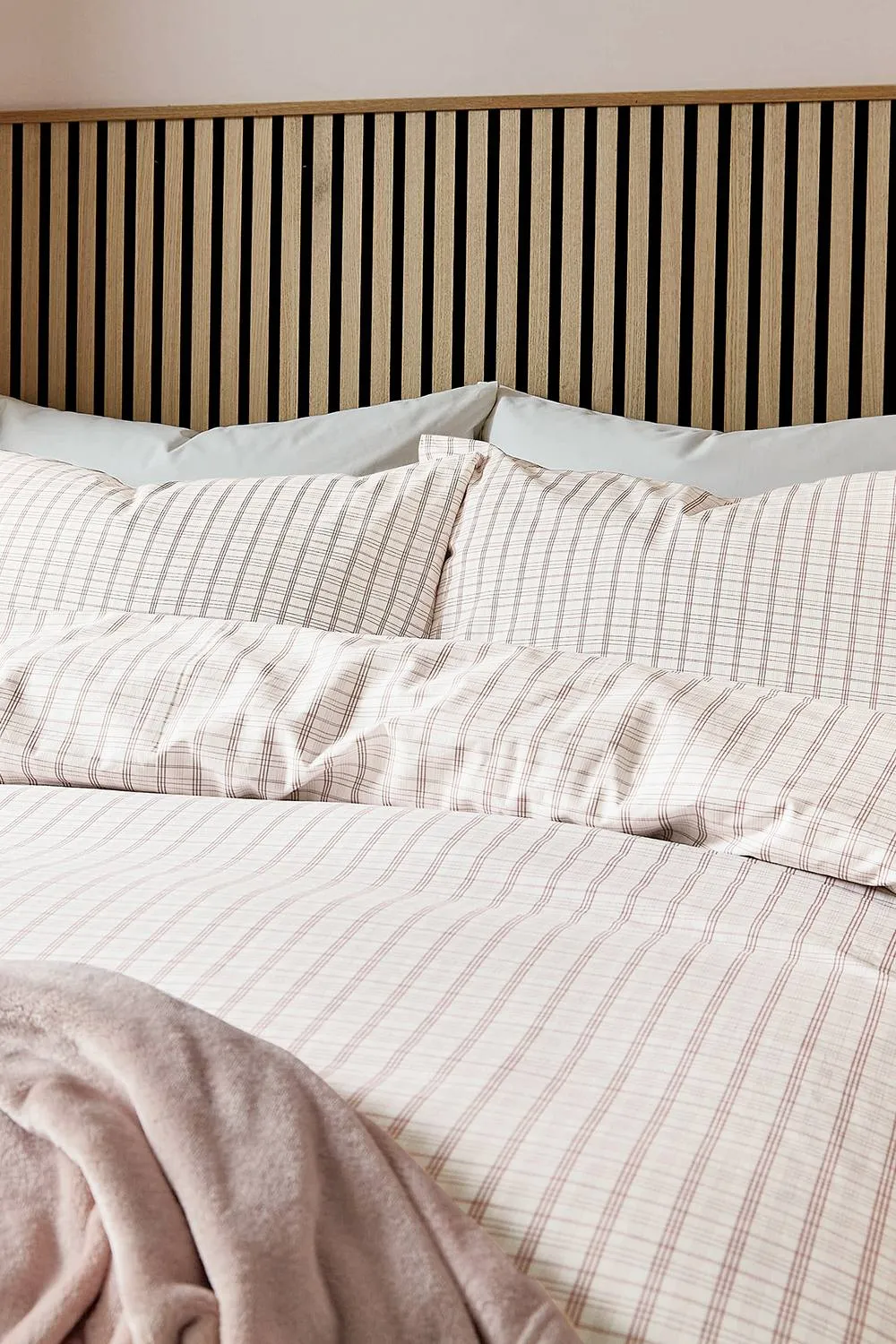 Helena Springfield 'Tranquil Check' Duvet Cover Set in Pink 2