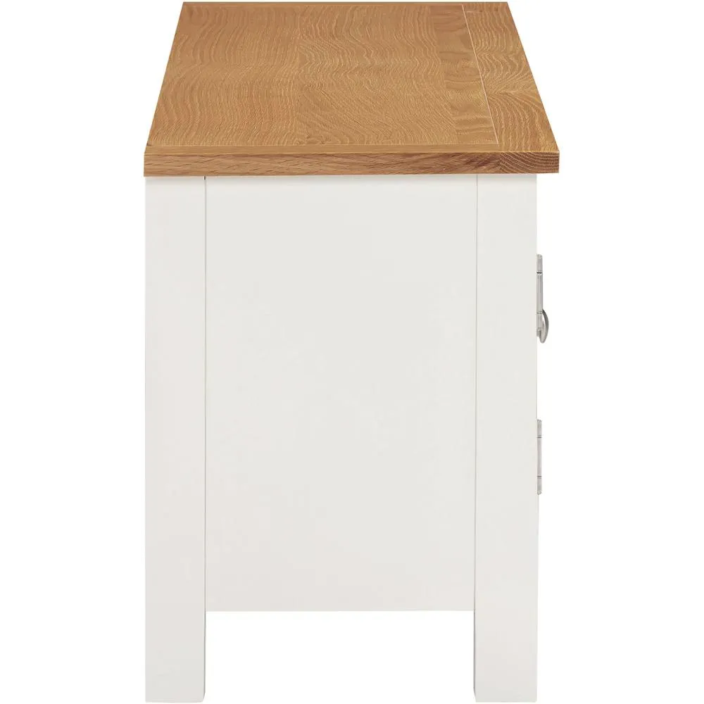 Seconique Cambridge 2 Door Tv Unit - Linen/Oak (Fully assembled) in White 6