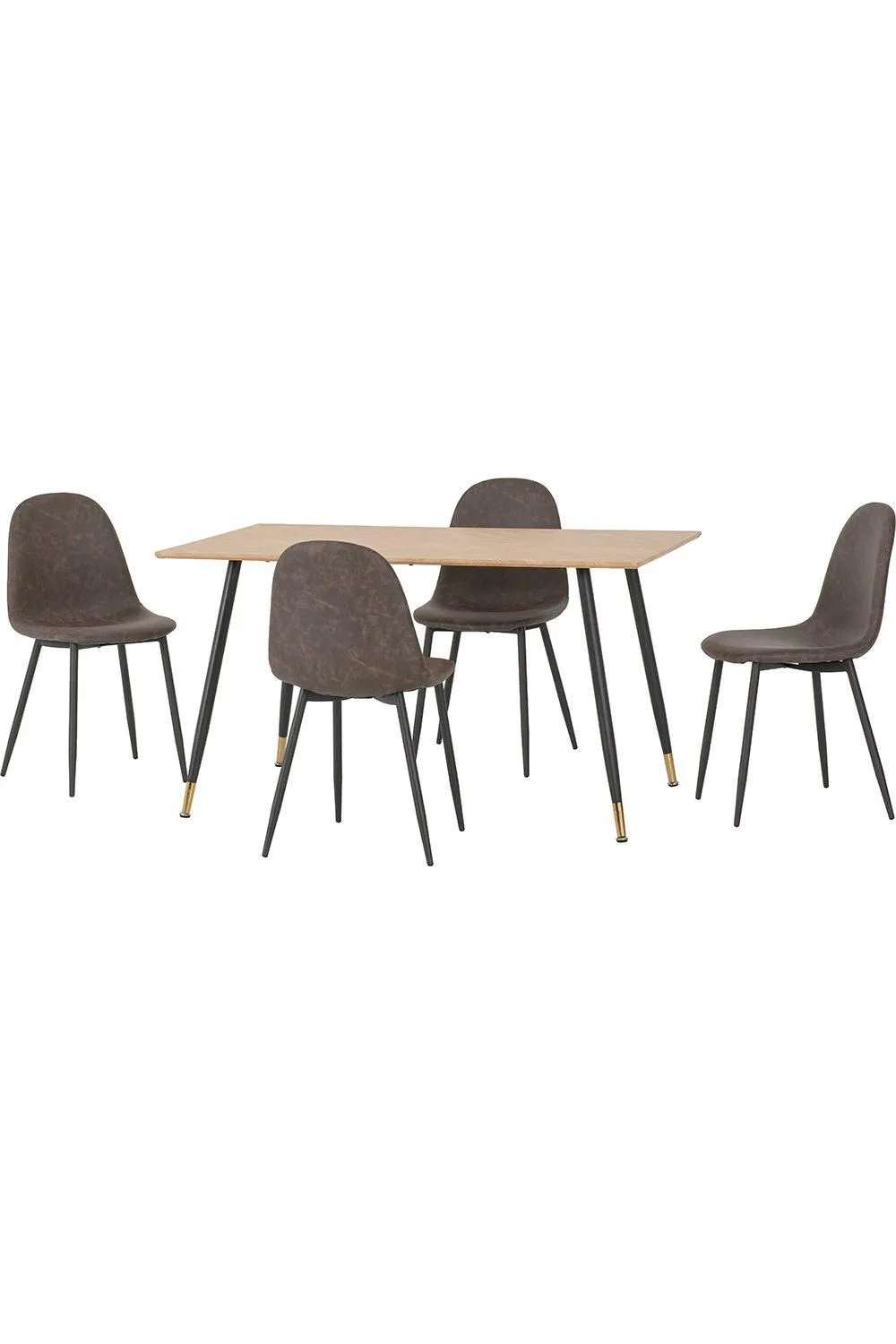 Seconique Hamilton Medium Dining Set with Athens Chairs in Brown 2