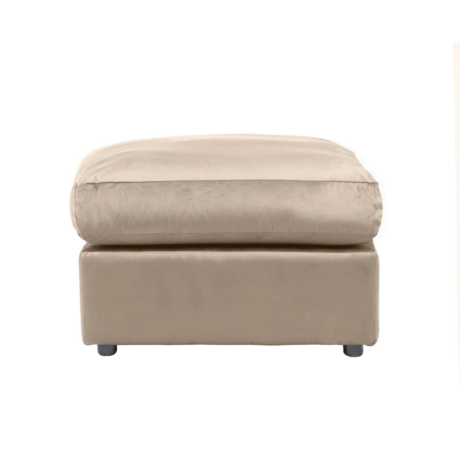 Blake Velvet Footstool Beige