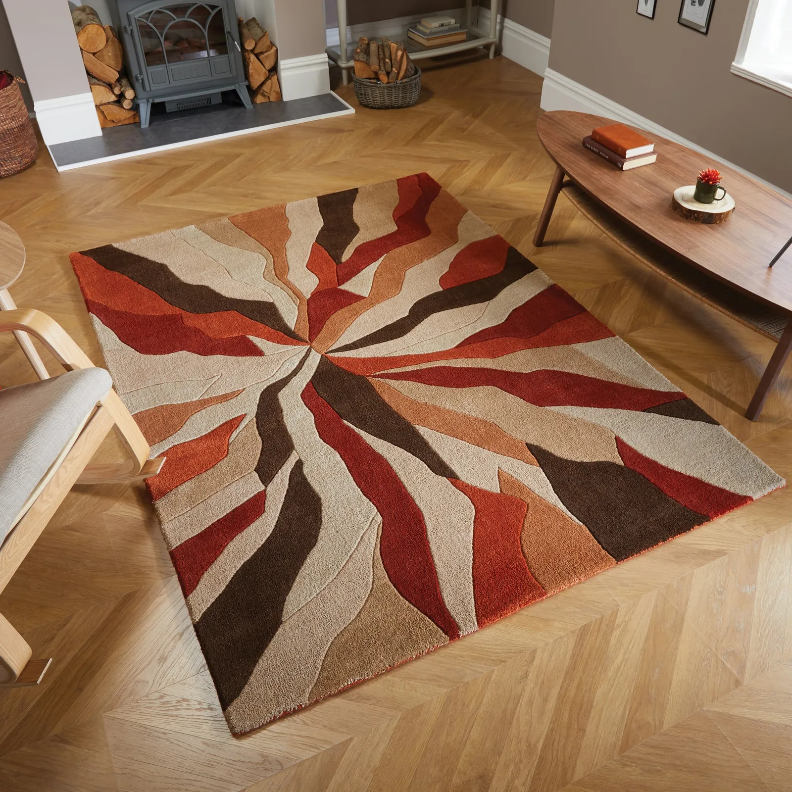 Infinite Splinter Rug Orange