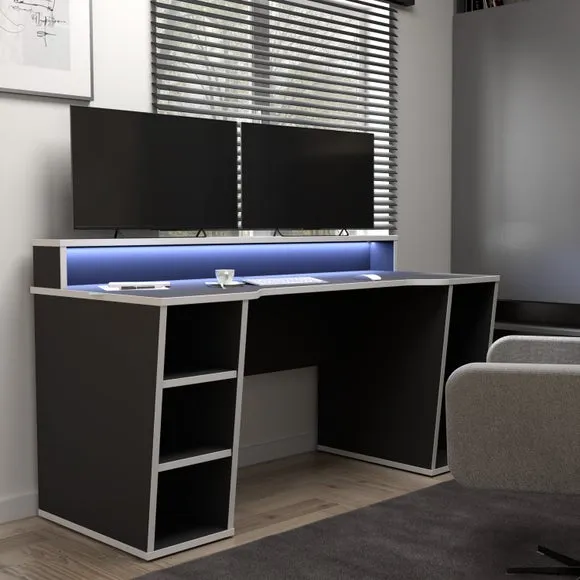 Furniture To Go Tezaur Gaming Desk With White Trim 4
