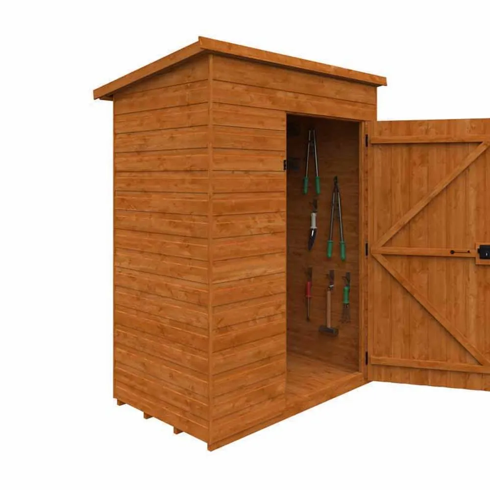 Buttercup Farm 5 x 3 Feet Toolshed 12mm Shed - Solid Wood/Softwood/Pine in Burnt Orange 2