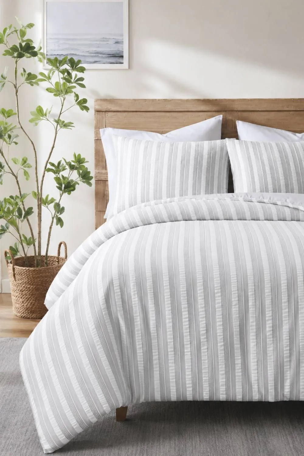 Ezysleep Woven Waffle Duvet Cover Set in Grey 1