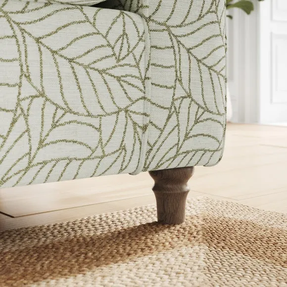 Flori Woven Leaf Fabric Armchair 4