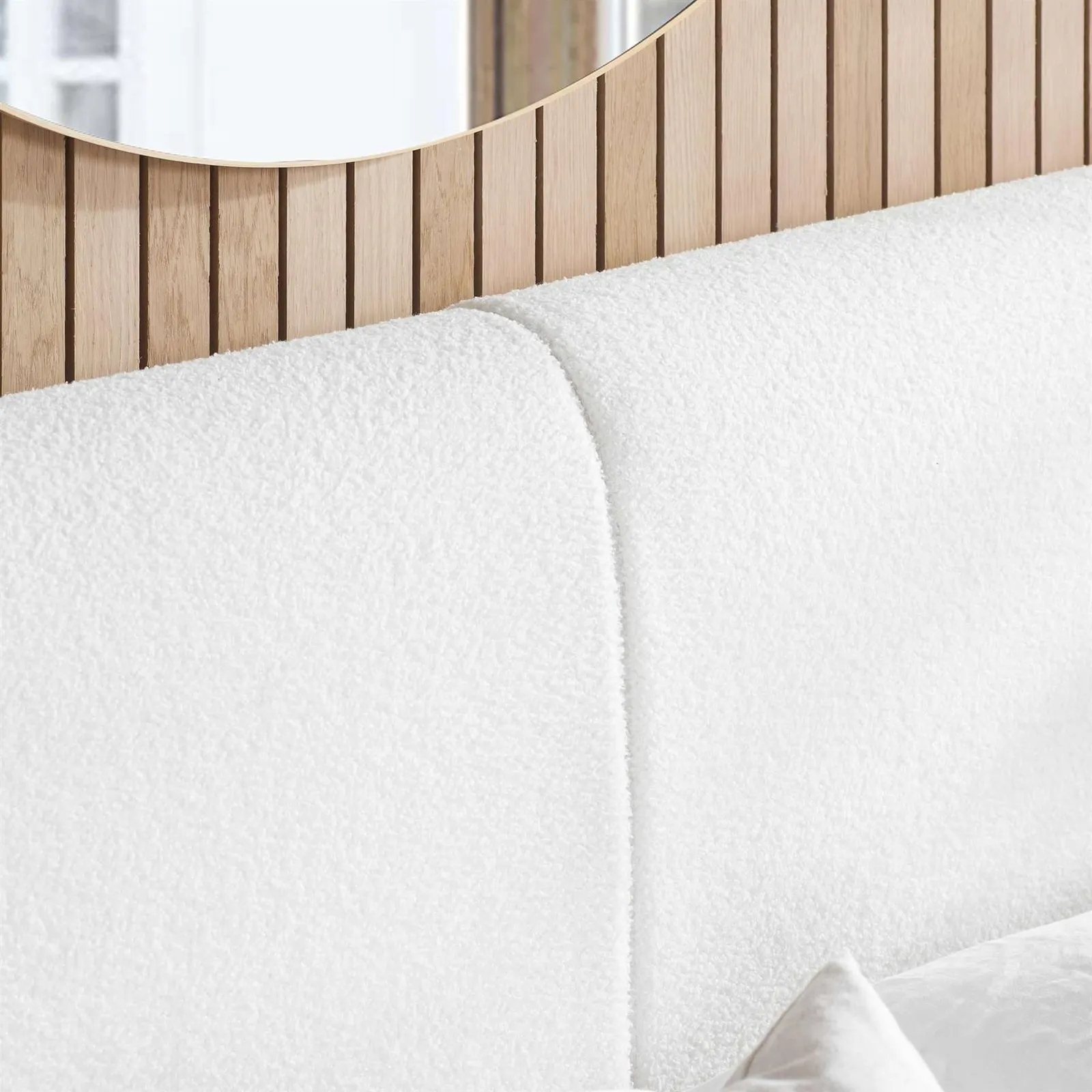 Birlea Double Bed Frame White Boucle Eve Fabric 4FT6 135cm 5