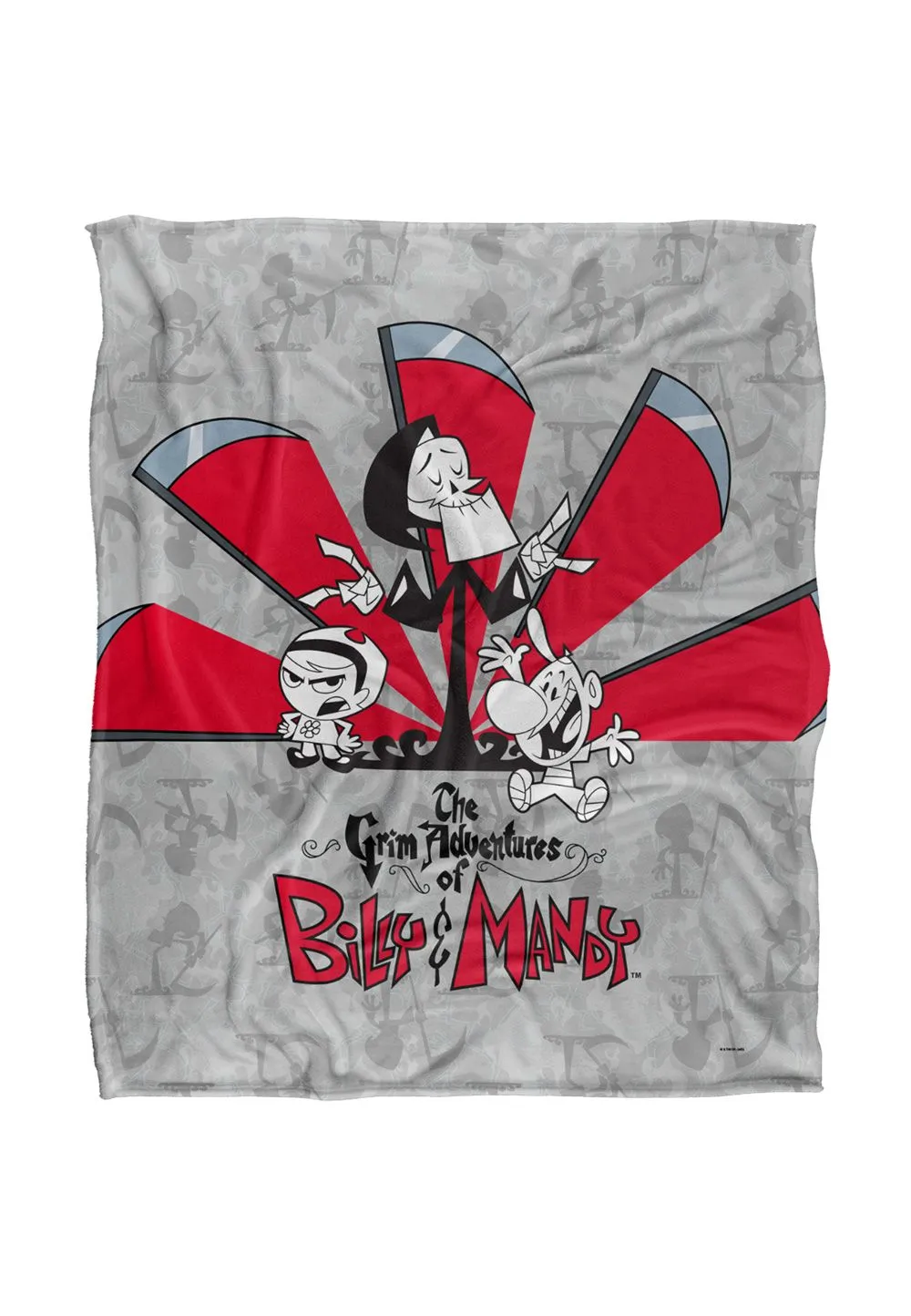 Cartoon Network Grim Adventures of Billy & Mandy Times Up Silky Touch Super Soft Throw Blanket 152 X 127 cm in White