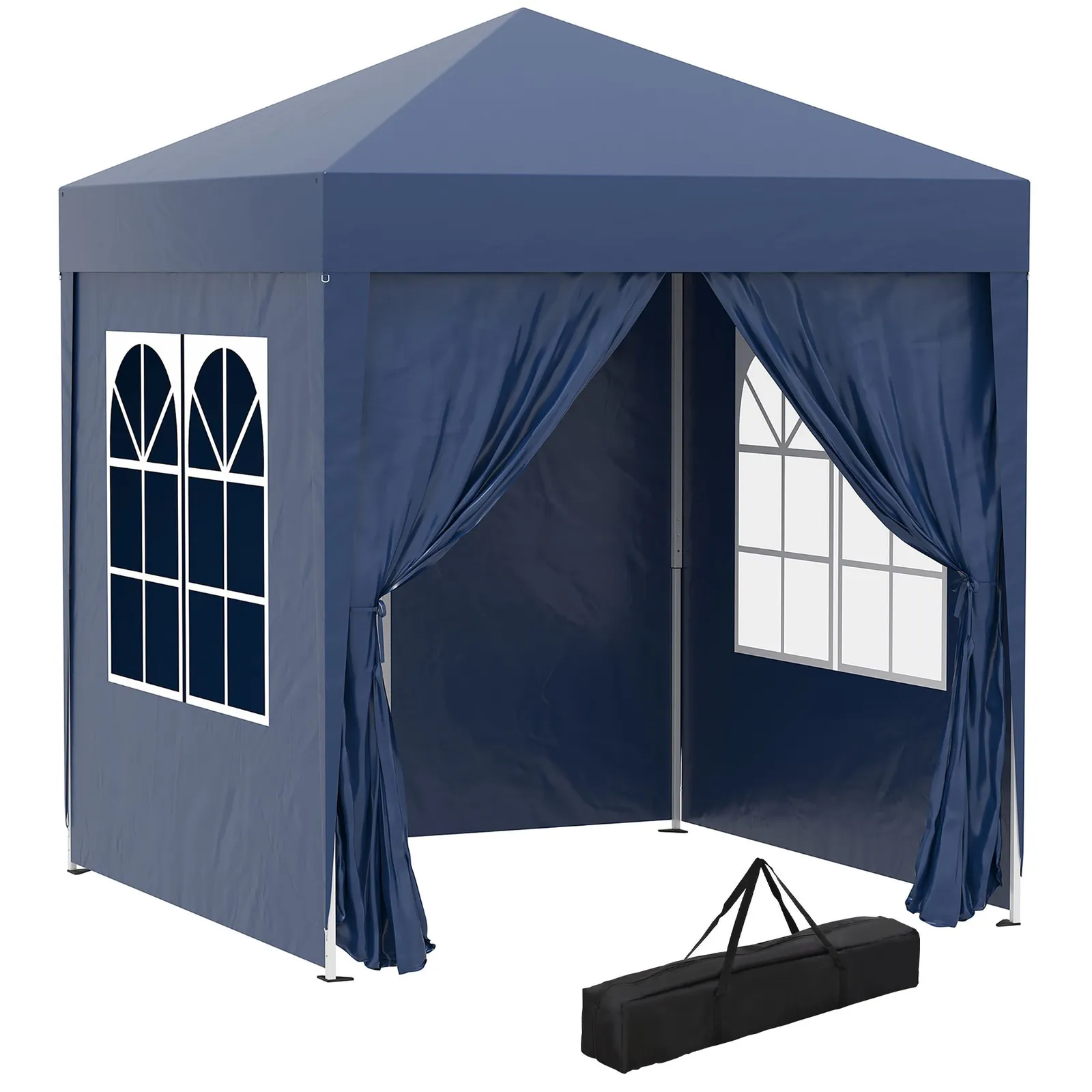OUTSUNNY 2mx2m Pop Up Gazebo Party Tent Canopy Marquee with Storage Bag in Blue 2