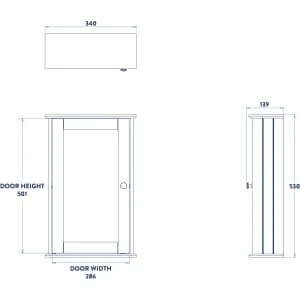 Croydex Malton Wooden Single Door Bathroom Mirror Cabinet - 530 x 340mm 2