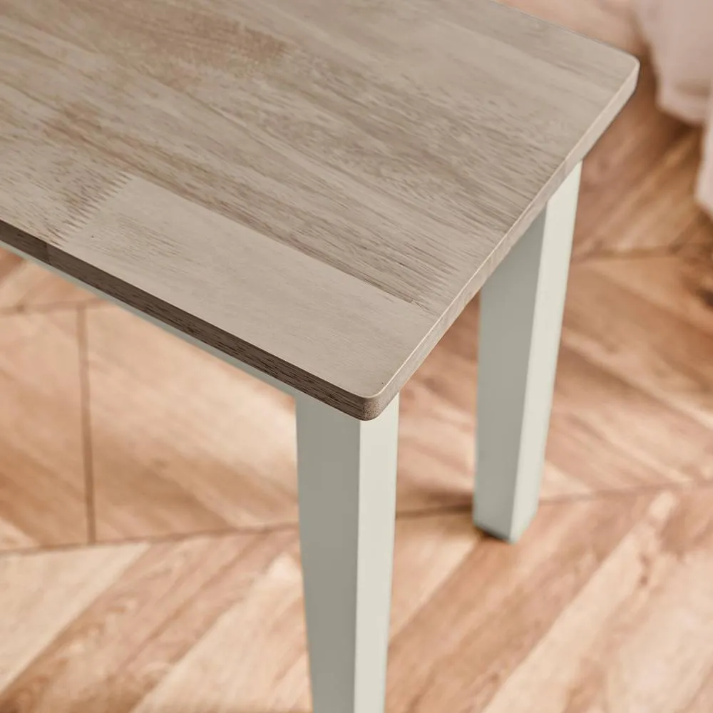 FurnitureboxUK Tenby Whitewashed &Grey Solid Wood Large Dining Bench in White 4