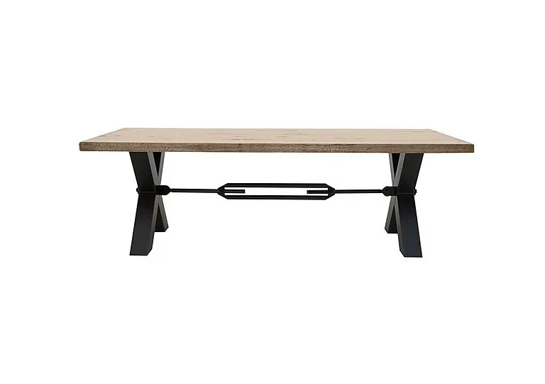 Terra Straight Edge Dining Table with Tension Bolt X-Leg - 180-cm - Vintage Grey