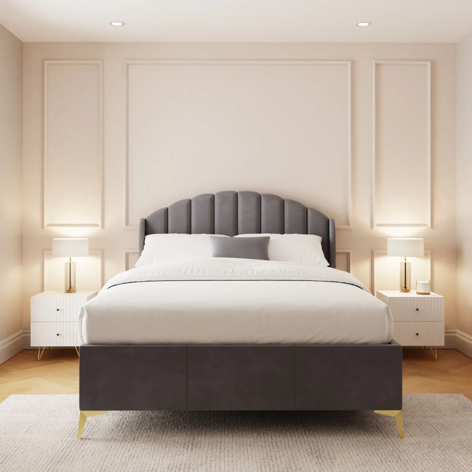 GFW Pettine End Lift Ottoman Storage Bed in Grey 2
