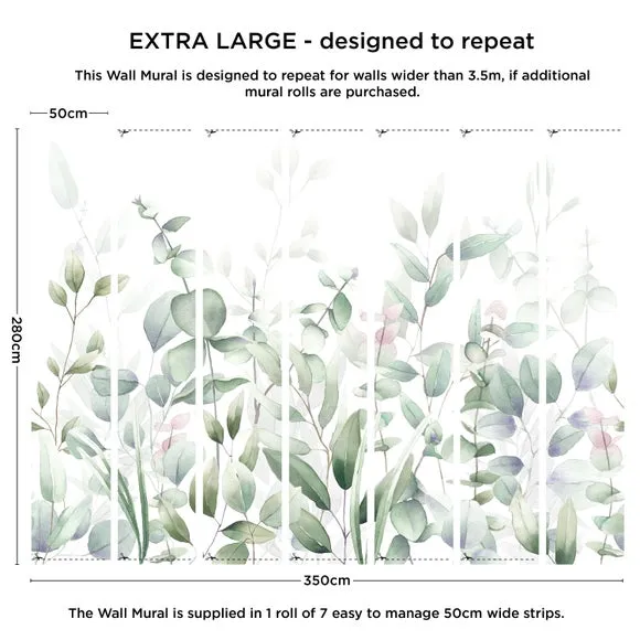 Watercolour Leaves Wall Mural 4