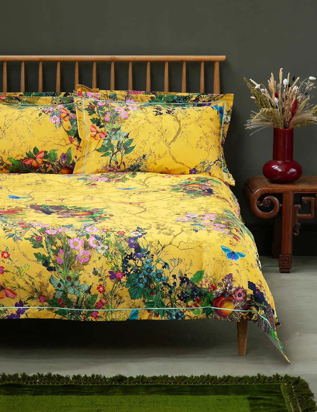 Timorous Beasties Pure Cotton Bloomsbury Garden Bedding Set Yellow Mix