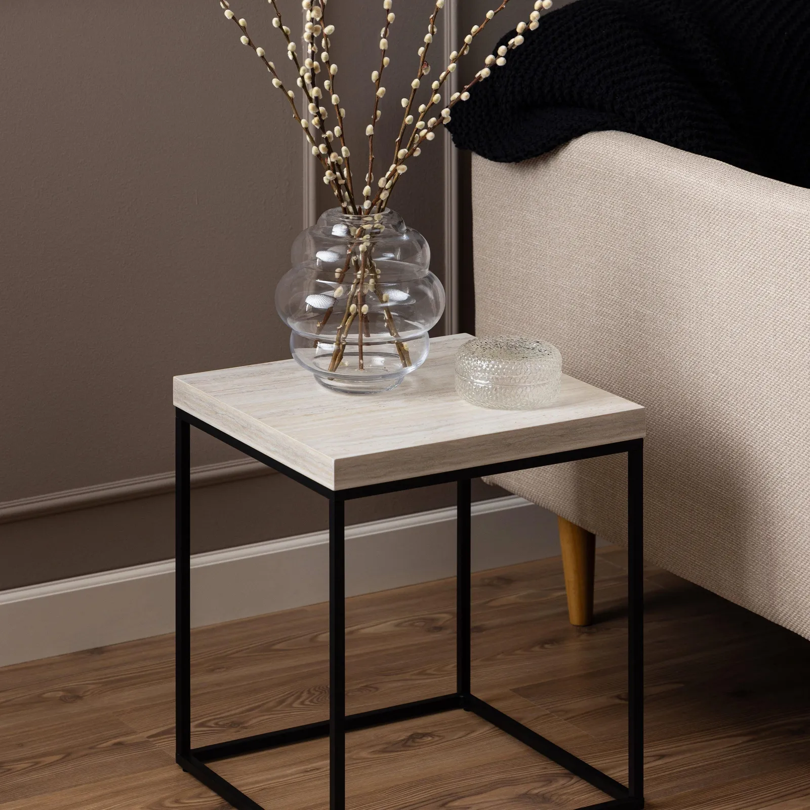 Furniture To Go Barossa Coffee Table in Black & Light Oak 40cm 4