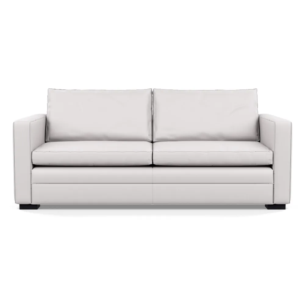 Heal's Palermo 3 Seater Sofa Leather Grain White 000 Black Feet 1