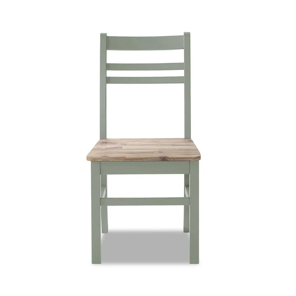 Statement Furniture Florence Country Style Wooden Chairs Set of 2 in Light Green 5