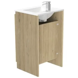 Newland Natural Oak Basin Floorstanding Unit - 500mm 2