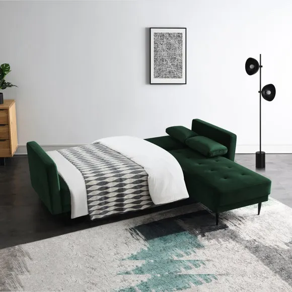 Selassi Velvet 3 Seater Corner Sofa Bed 2