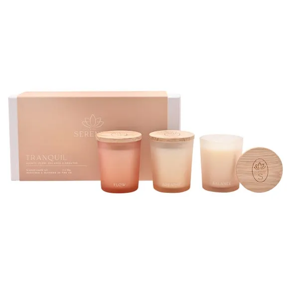 Serenity Tranquil Set of 3 Flow, Balance & Breathe Votive Candles 4