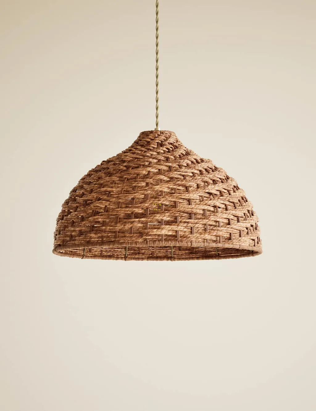 M&S Seagrass Bell Easy Fit Ceiling Lamp Shade Brown