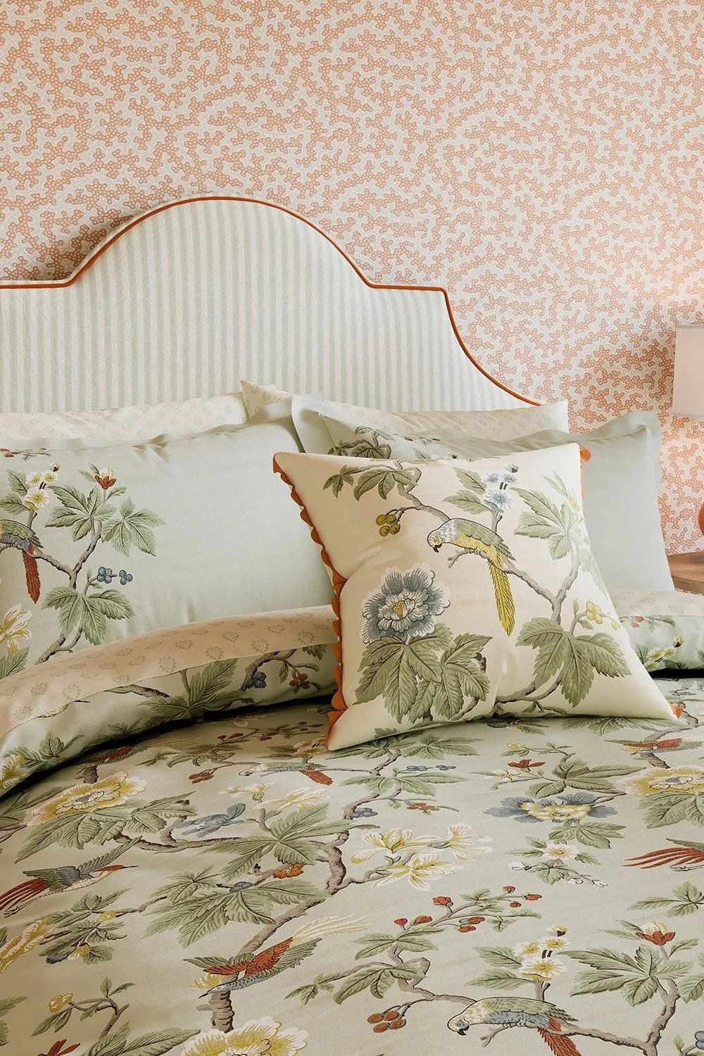Sanderson 'Lophura' Cotton Percale Duvet Cover Set in Light Grey 2
