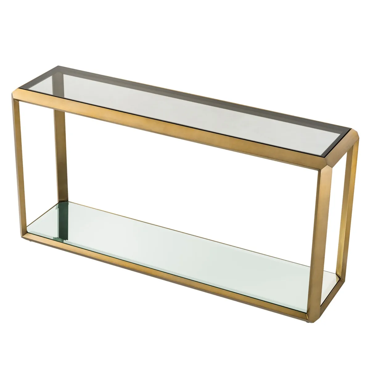Eichholtz Callum Console Table Brushed Brass Finish, Gold Glass | Barker & Stonehouse 4