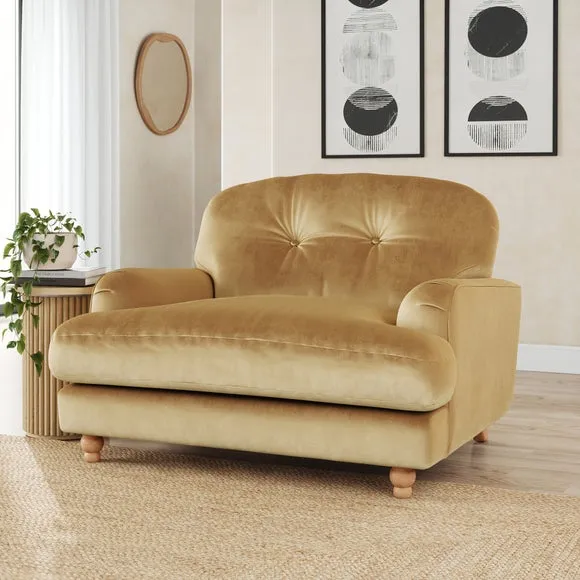 Martha Vintage Velvet Snuggle Chair 1