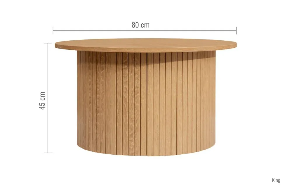 Birlea Round Fluted Coffee Table Axel in Brown 6