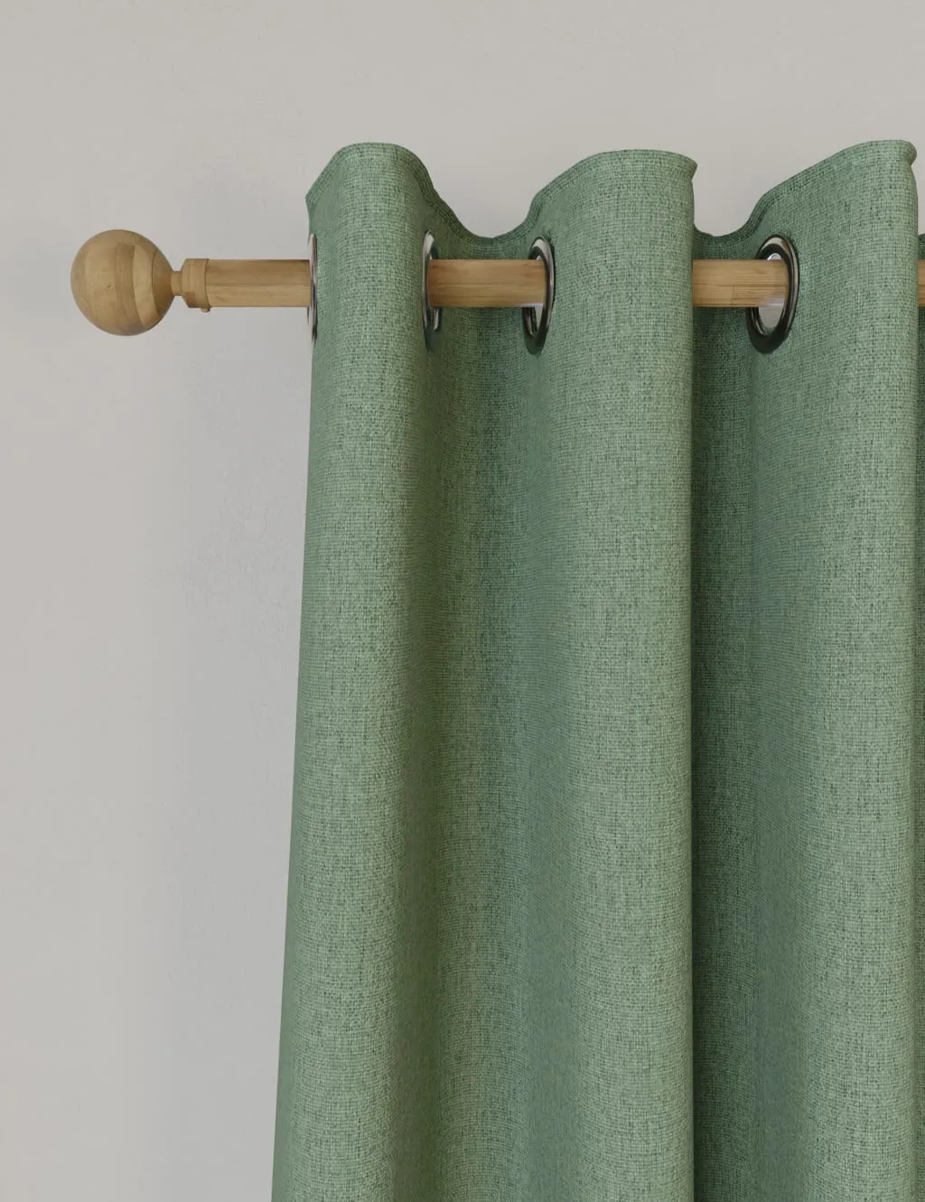 M&S Brushed Eyelet Blackout Thermal Curtains Sage