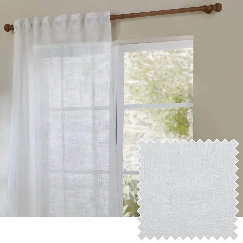 Yard Cirrus Woven Sheer Curtain Panel Snow 140Cm Width 250Cm Drop, White