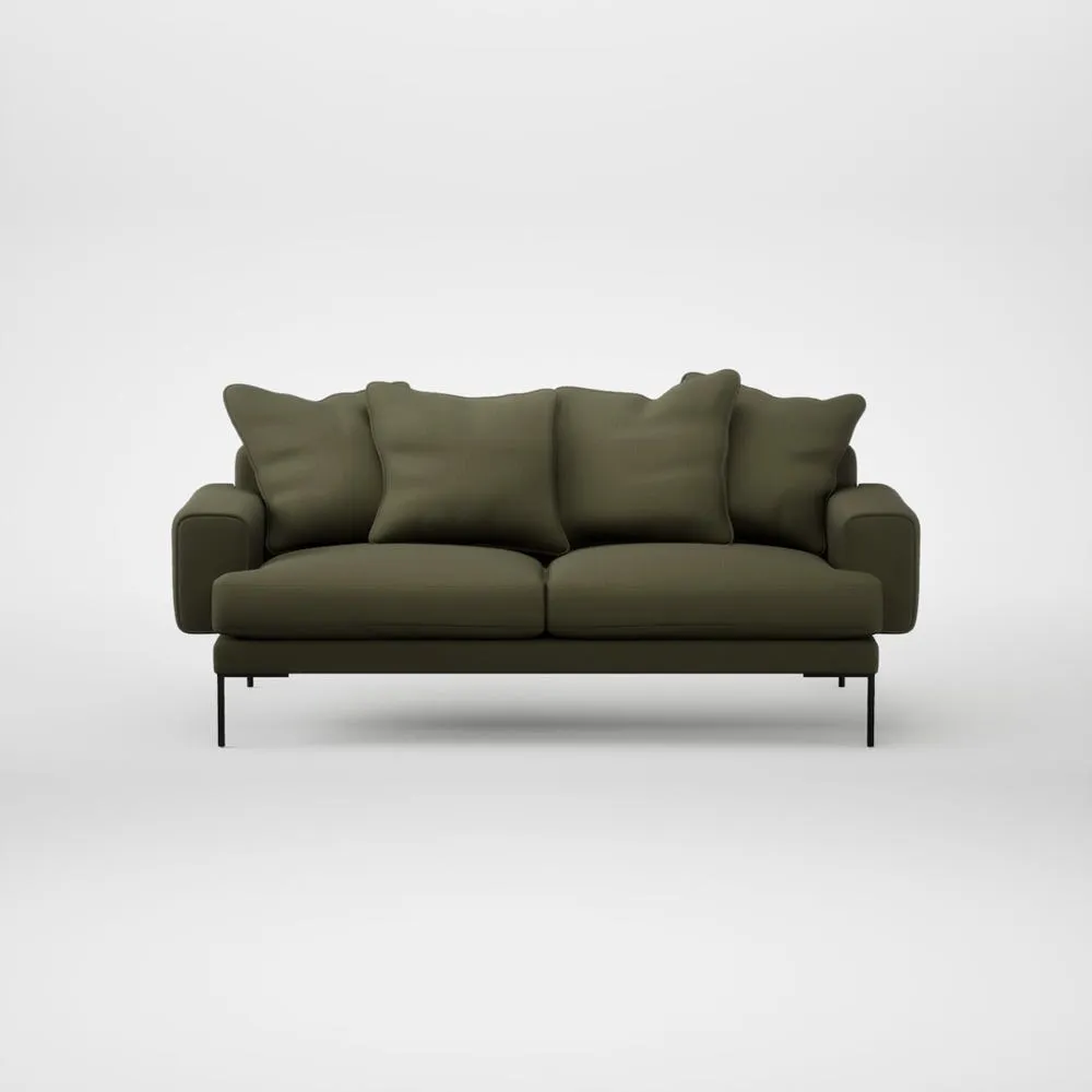 Heal's Torrington 3 Seater Sofa Smart Cotton Linen Myrtle Black Feet 2
