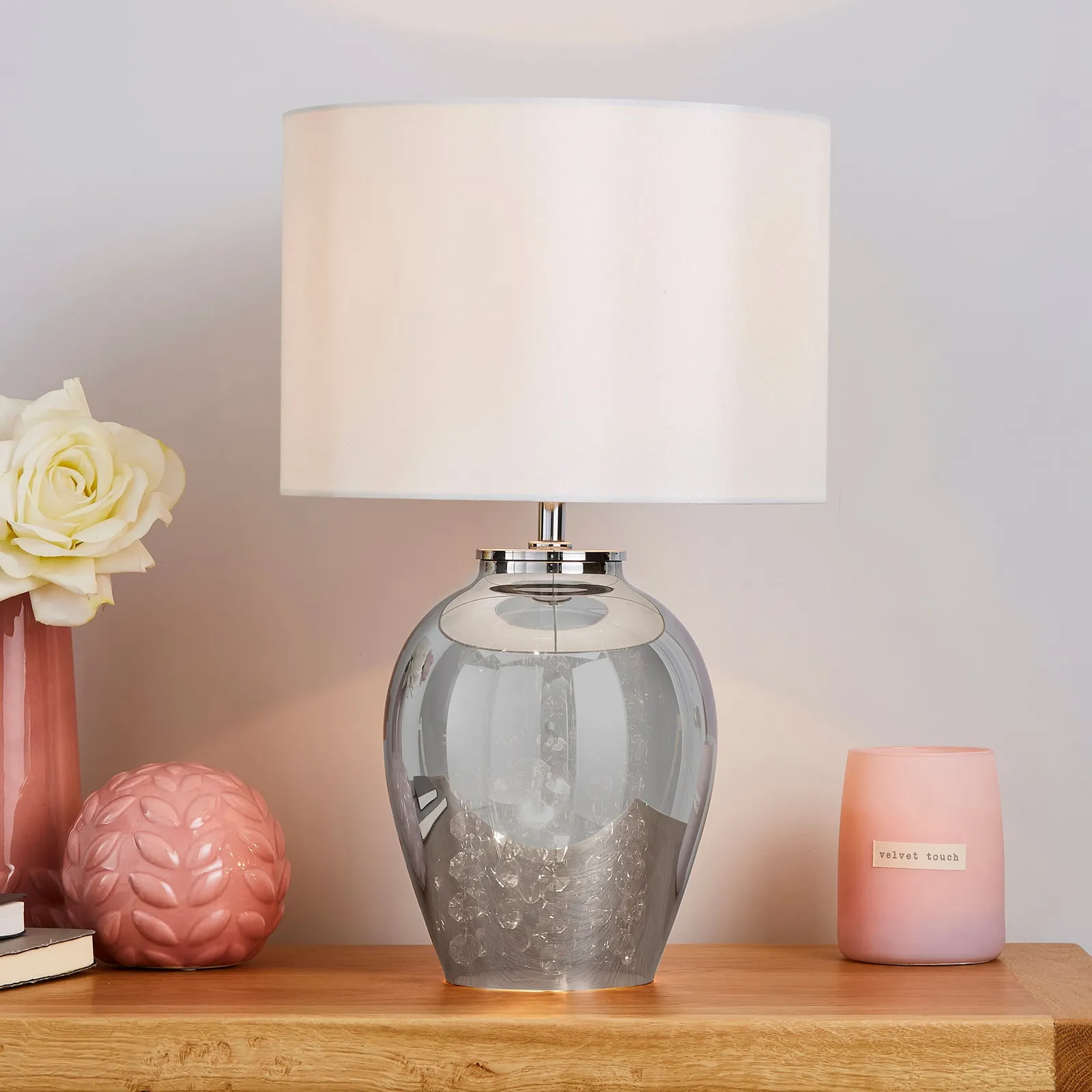 Seychelles Smoked Table Lamp Grey