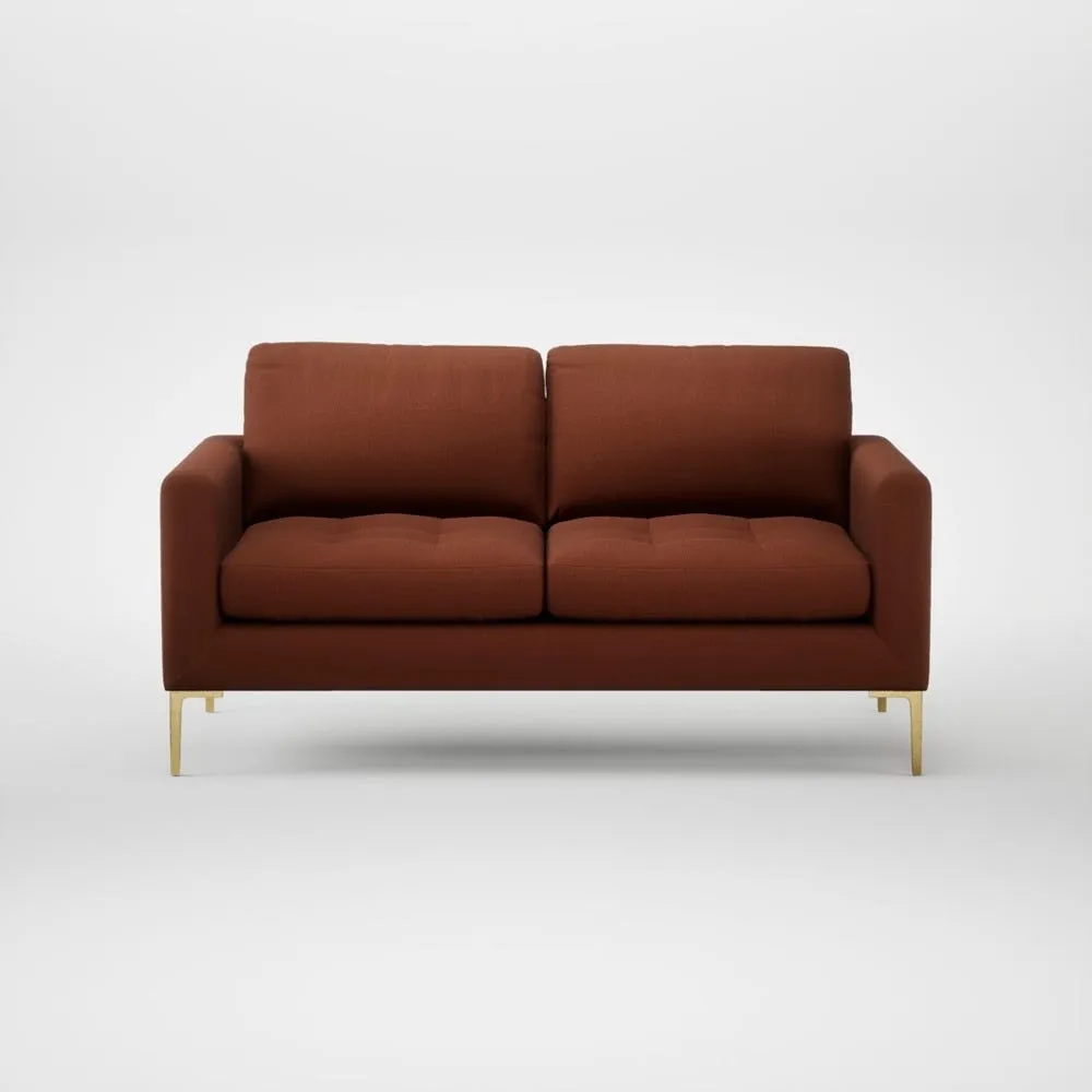 Heal's Eton 2 Seater Sofa Smart Cotton Linen Rust Brass Feet 1