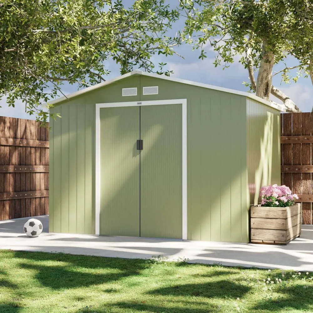 sweeek Metal garden shed 5.29m² with anchoring kit in Green