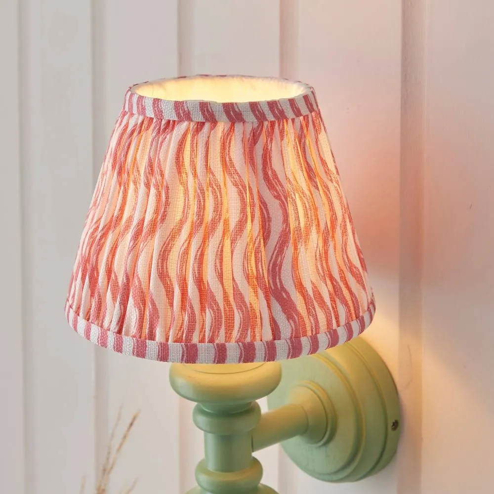 Netlighting Carnaby Green Wall Light Pink Fabric Ripple Shade 20cm B22 4