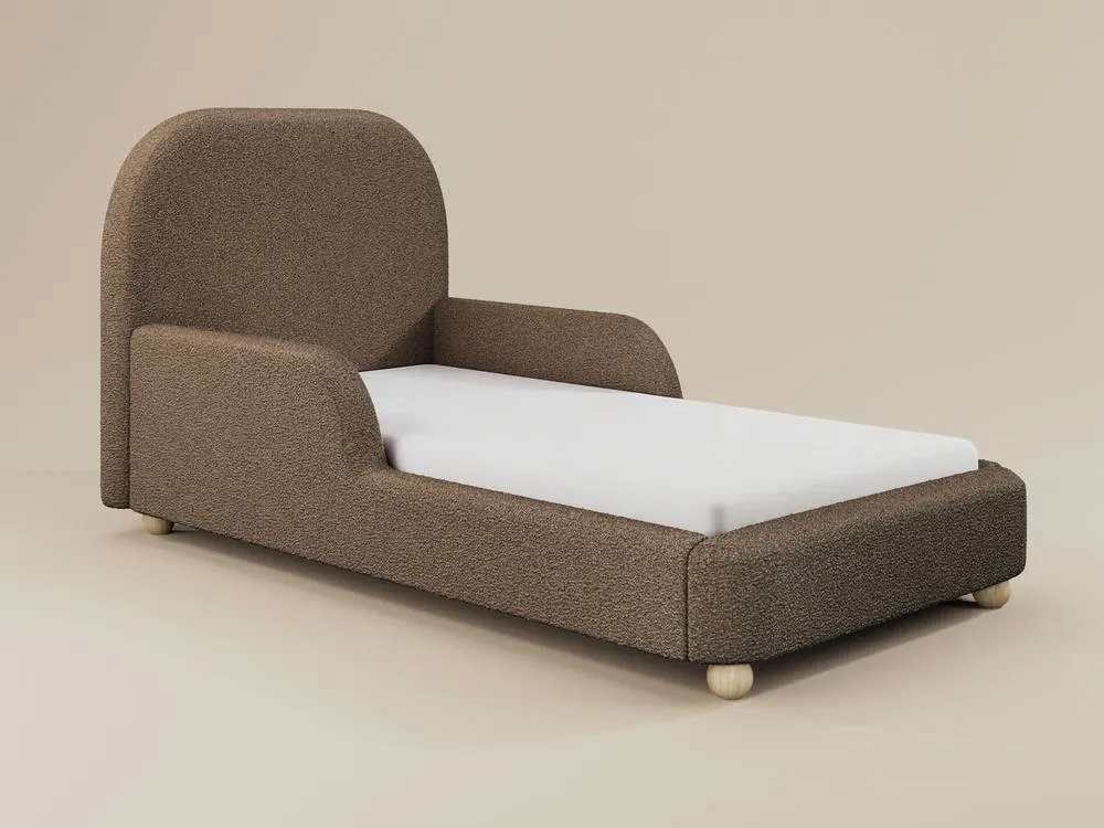 Flair Kira Upholstered Single Bed in Brown 4